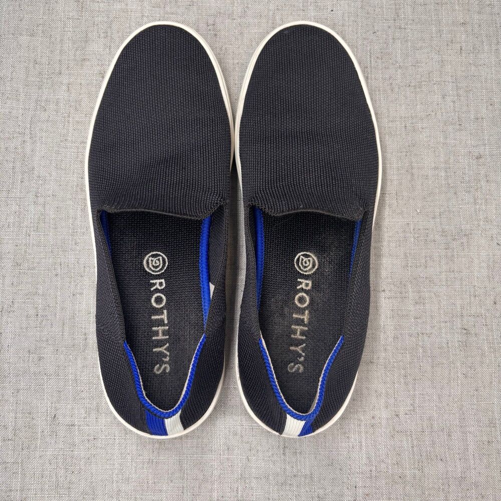 Rothy's The Original Slip On Sneaker Black‎ Knit Shoes Classic Casual Women's 8 - Picture 7 of 11